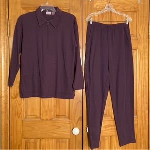 NWOT Vintage Premier International Top and Pull On Pants Set Size M